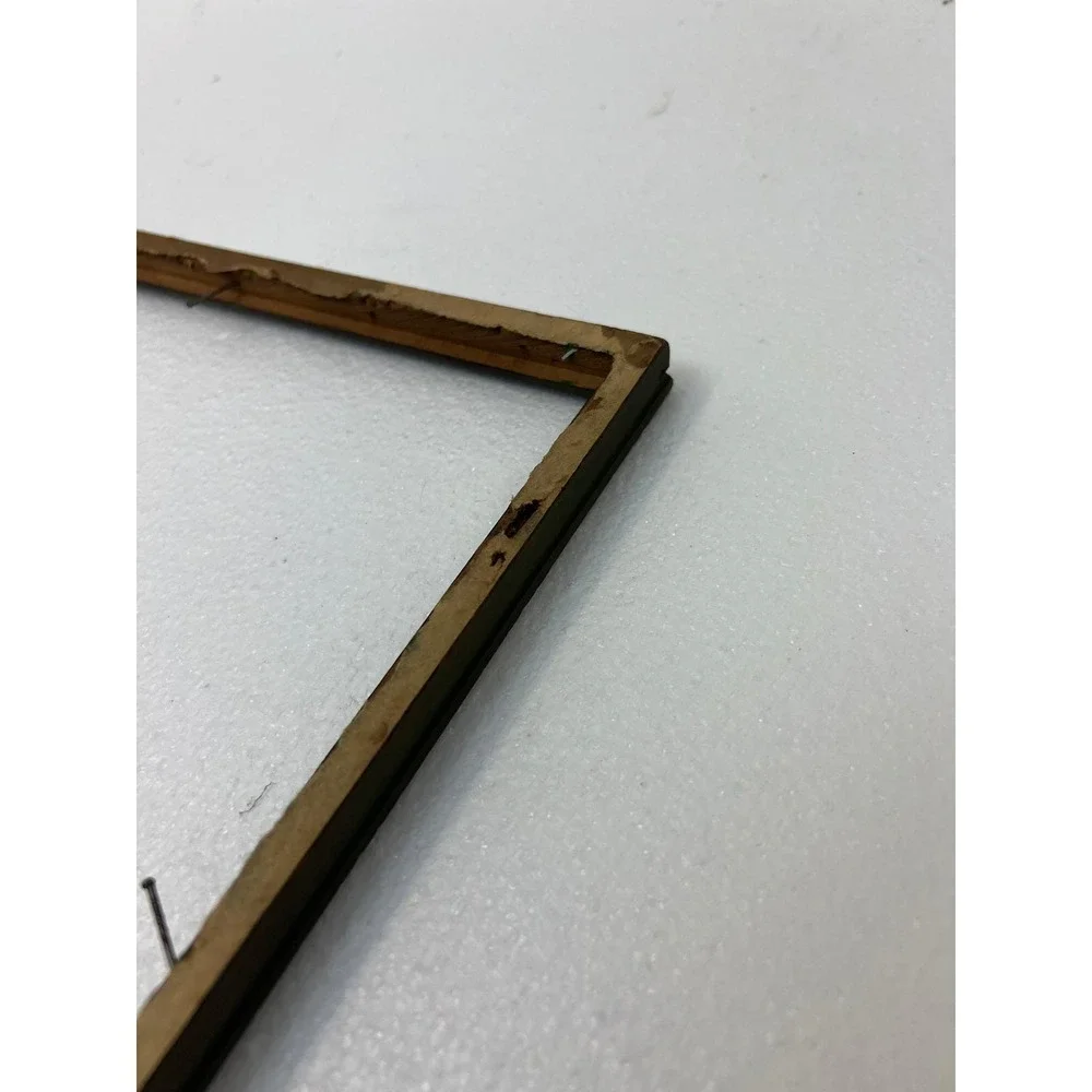 Vintage Art Deco Green Gold Wood Picture Frame 9x12 Nouveau Carved Trim Gilted